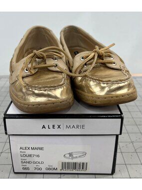 Alex Marie Louie 716 Women's Sand Gold Boat Shoes Size 8 Pre-Owned